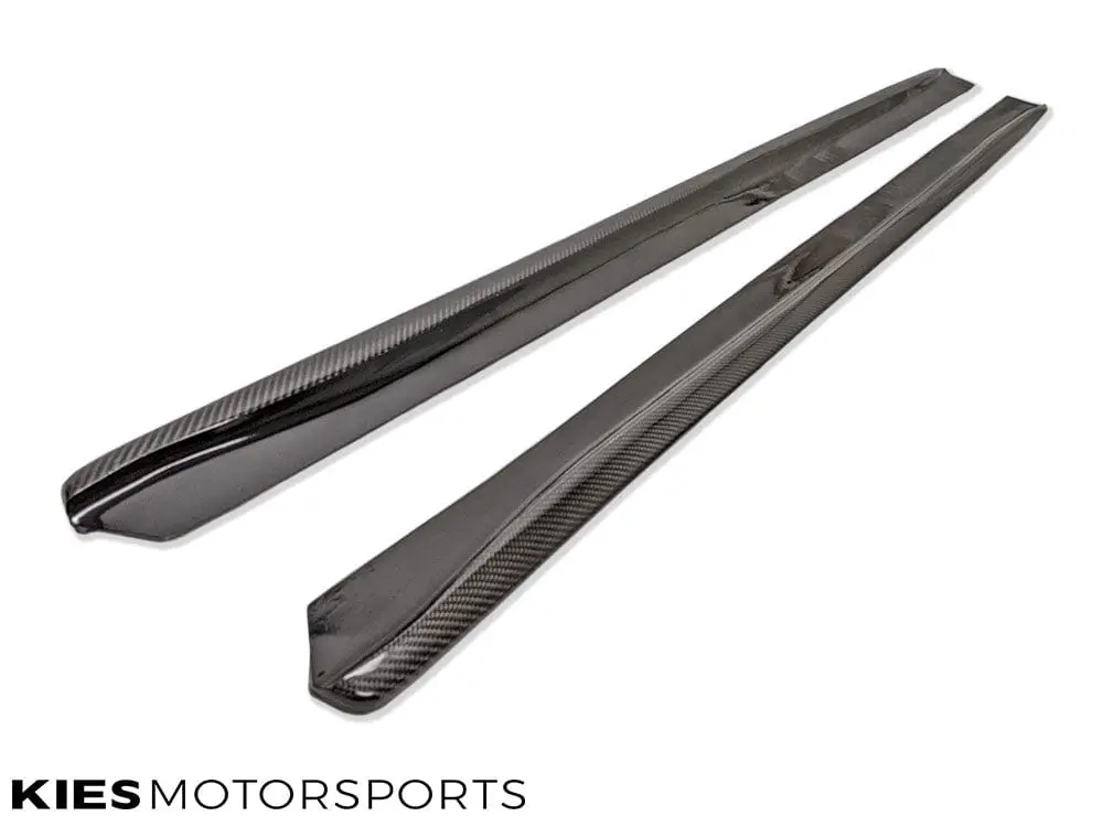 2014-2020 BMW 4 Series (F32 / F33) 3D Style Carbon Fiber Side Skirt Extensions (Pair) №1