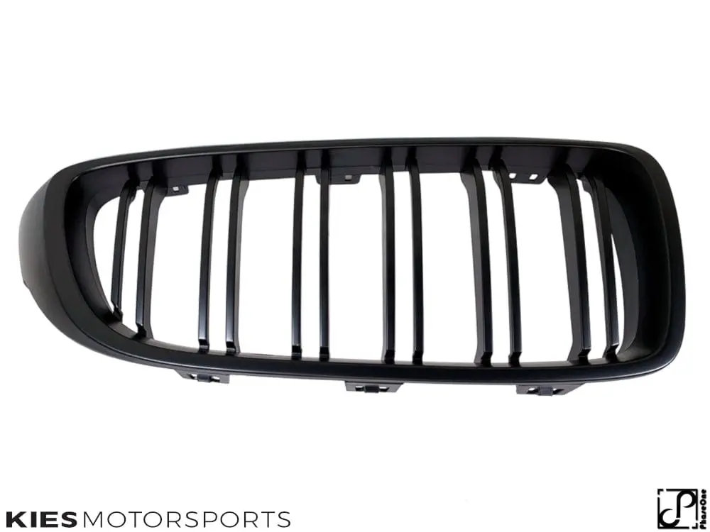 2014+ BMW 4 Series (F32 / F33 / F36) M Inspired Dual Slat Kidney Grilles (Various Finishes) [Fits OEM F82 M4 & F80 M3] - Gloss Black №6