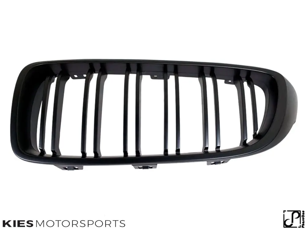 2014+ BMW 4 Series (F32 / F33 / F36) M Inspired Dual Slat Kidney Grilles (Various Finishes) [Fits OEM F82 M4 & F80 M3] - Gloss Black №7