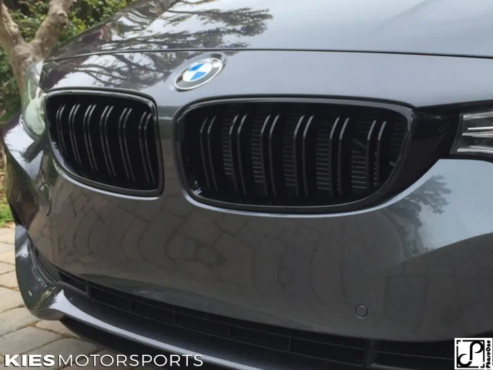 2014+ BMW 4 Series (F32 / F33 / F36) M Inspired Dual Slat Kidney Grilles (Various Finishes) [Fits OEM F82 M4 & F80 M3] - Matte Black №3