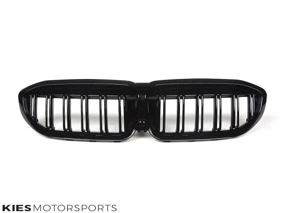 2019-2022 BMW G20 3 Series Dual Slat Kidney Grilles (Various Finishes) - Gloss Black