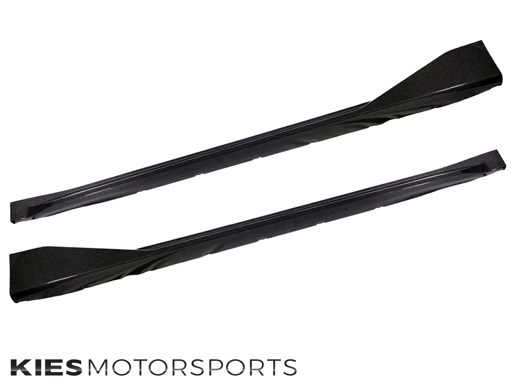 2020-2025 BMW M3 / M4 (G80 / G82 / G83) Performance Inspired Dry Carbon Fiber Side Skirt Extensions with Wing - G80 M3