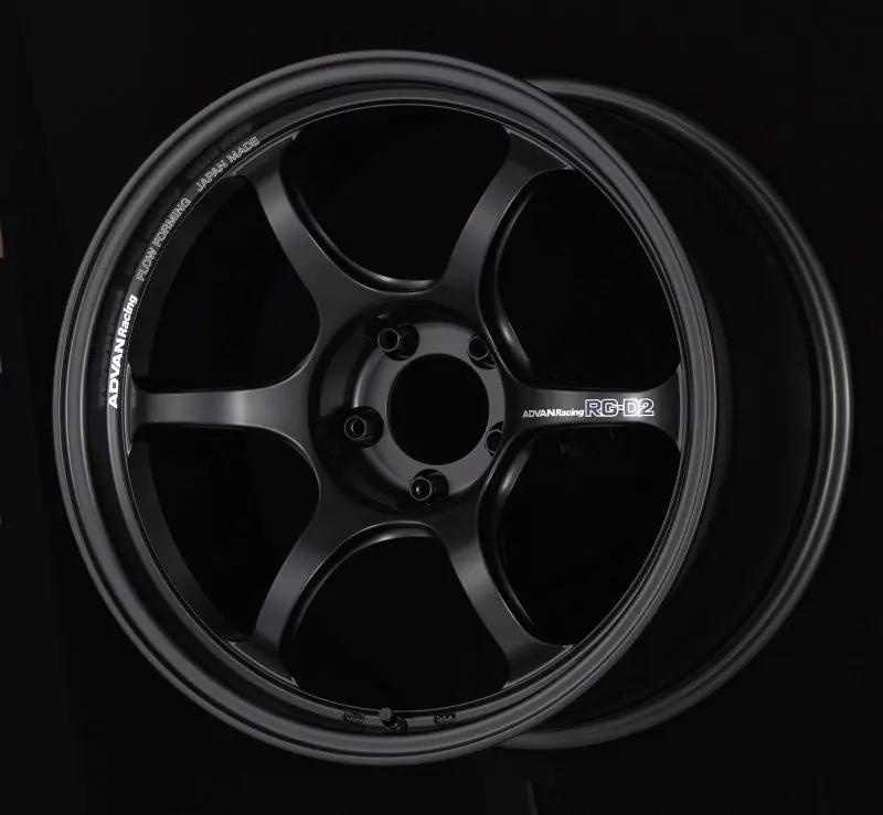 Advan AVNYAT6E42ASB RG-D2 16x7.0 +42 4-100 Semi Gloss Black Wheel №1