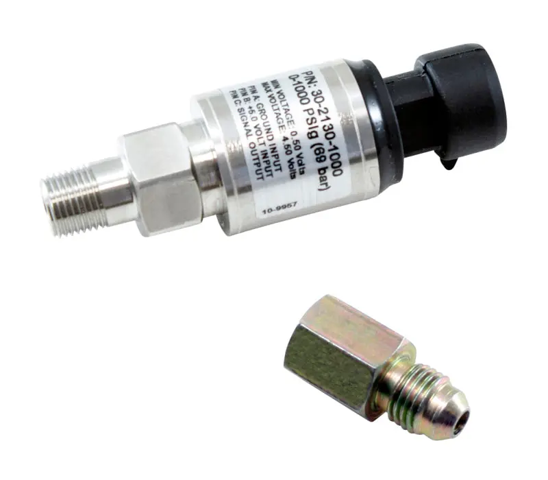 AEM AEM30-2130-1000 1000 PSIg Stainless Sensor Kit - 1/8in NPT Male Thread To -4 Adapter