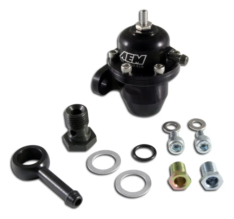 AEM AEM25-303BK 86-93 Acura / 95-98 TL / 88-91 Civic/CRX / 92-01 Prelude Black Adjustable Fuel Pressure Regulato