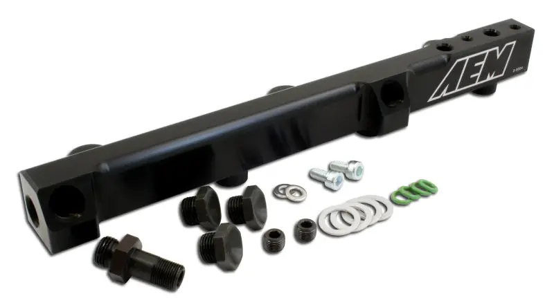 AEM AEM25-104BK 90-93 Accord DX/LX/SE/EX & 92-01 Prelude S/Si/Si VTEC Black Fuel Rail №1