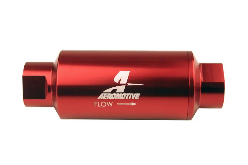 Aeromotive AER12340 In-Line Filter - (AN-10) 10 Micron Microglass Element Red Anodize Finish