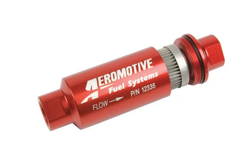 Aeromotive AER12335 In-Line Filter - AN-10 Size - 40 Micron SS Element - Red Anodize Finish №2