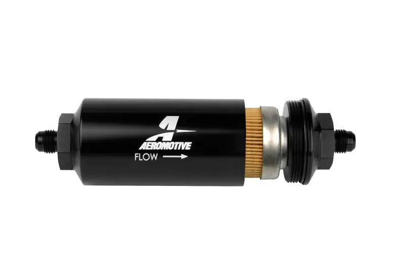 Aeromotive AER12347 In-Line Filter - (AN-6 Male) 10 Micron Fabric Element Bright Dip Black Finish №2