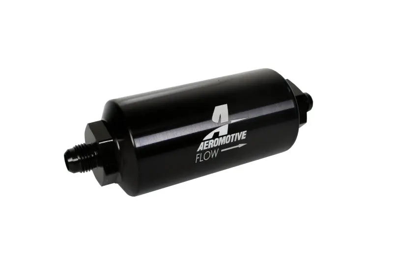 Aeromotive AER12345 In-Line Filter - (AN-6 Male) 10 Micron Microglass Element Bright Dip Black Finish №10