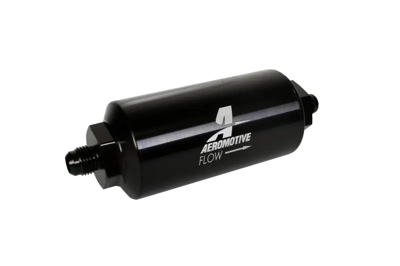 Aeromotive AER12345 In-Line Filter - (AN-6 Male) 10 Micron Microglass Element Bright Dip Black Finish №8