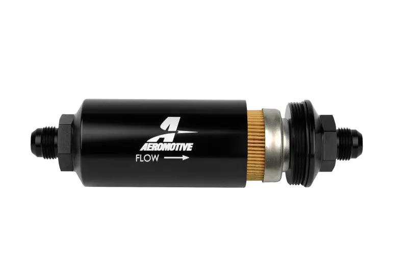 Aeromotive AER12377 In-Line Filter - (AN -8 Male) 10 Micron Fabric Element Bright Dip Black Finish №6