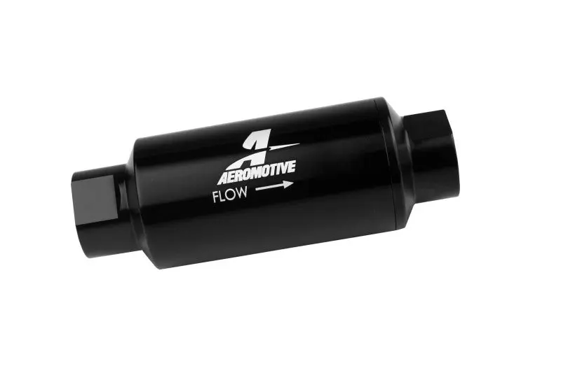 Aeromotive AER12330 In-Line Fuel Filter 40-M Stainless Mesh Element ORB-10 Port (Bright-Dip Black) 2in. OD №1