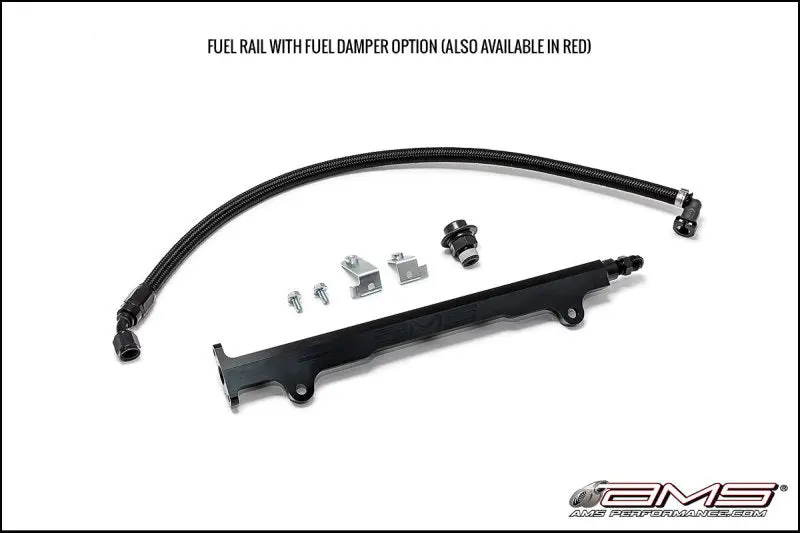 AMS AMSAMS.04.07.0006-2 Performance 08-15 Mitsubishi EVO X CNC Machined Aluminum Fuel Rail W/Pulsation Dampener - Black №1