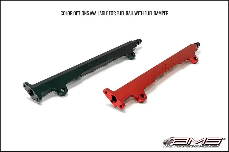 AMS AMSAMS.04.07.0006-2 Performance 08-15 Mitsubishi EVO X CNC Machined Aluminum Fuel Rail W/Pulsation Dampener - Black №3