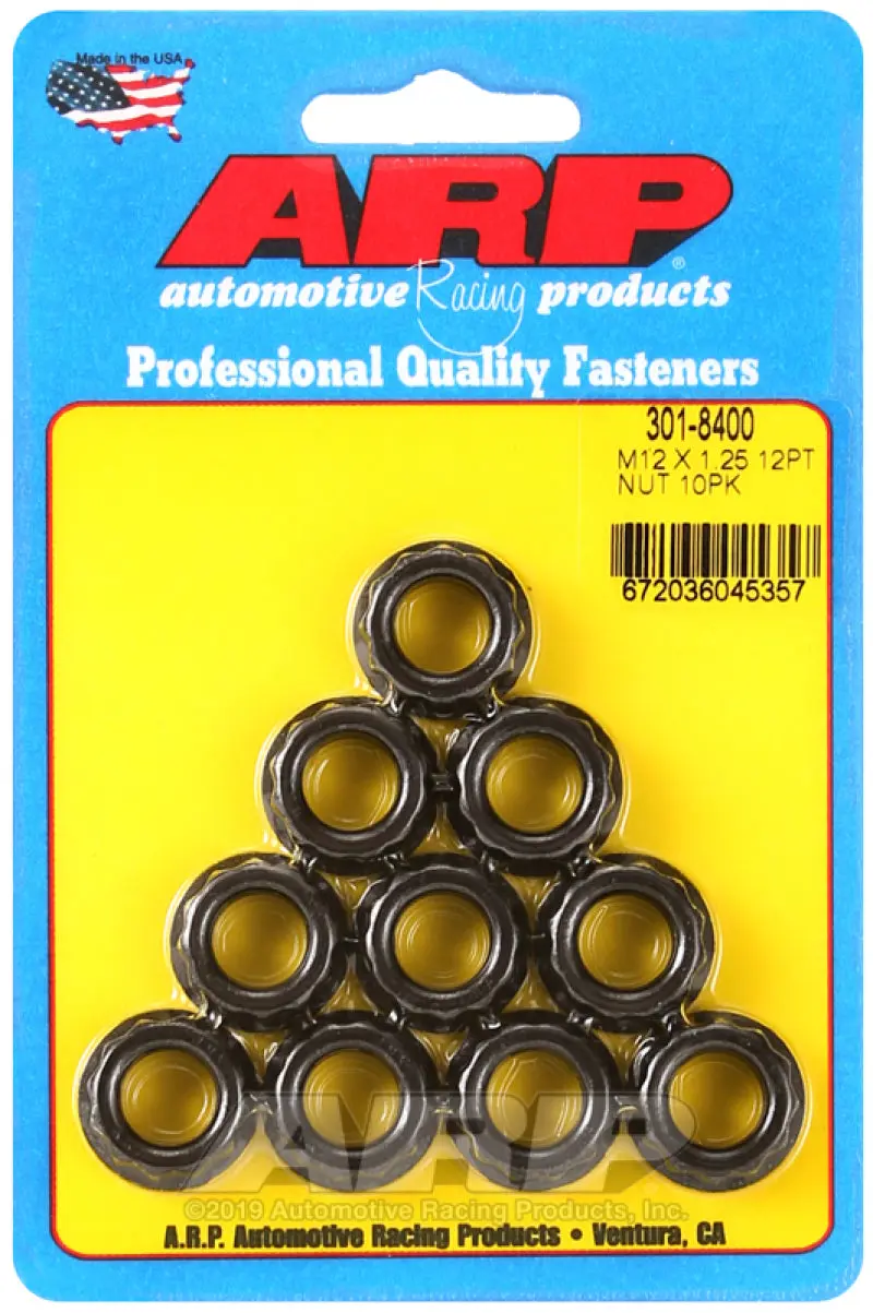 ARP ARP301-8400 12mm X 1.25 16mm Socket 12pt Nut Kit (10 Pack) №1