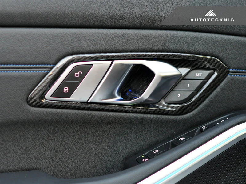 AutoTecknic ATK-BM-0357-G80 Комплект оздоблення внутрішніх дверних ручок Dry Carbon - G80 M3 №5