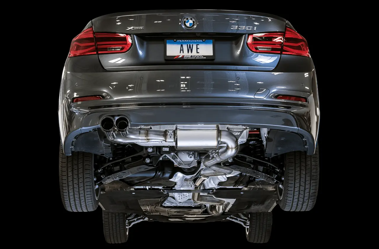 AWE BMW F3X 328i / 330i / 428i / 430i Touring Edition Axle-Back Exhaust Single Side - N20/N26/B48/B46 Engine 328i/330i/428i/430i (Single Side) / Chrome Silver (80mm) №3