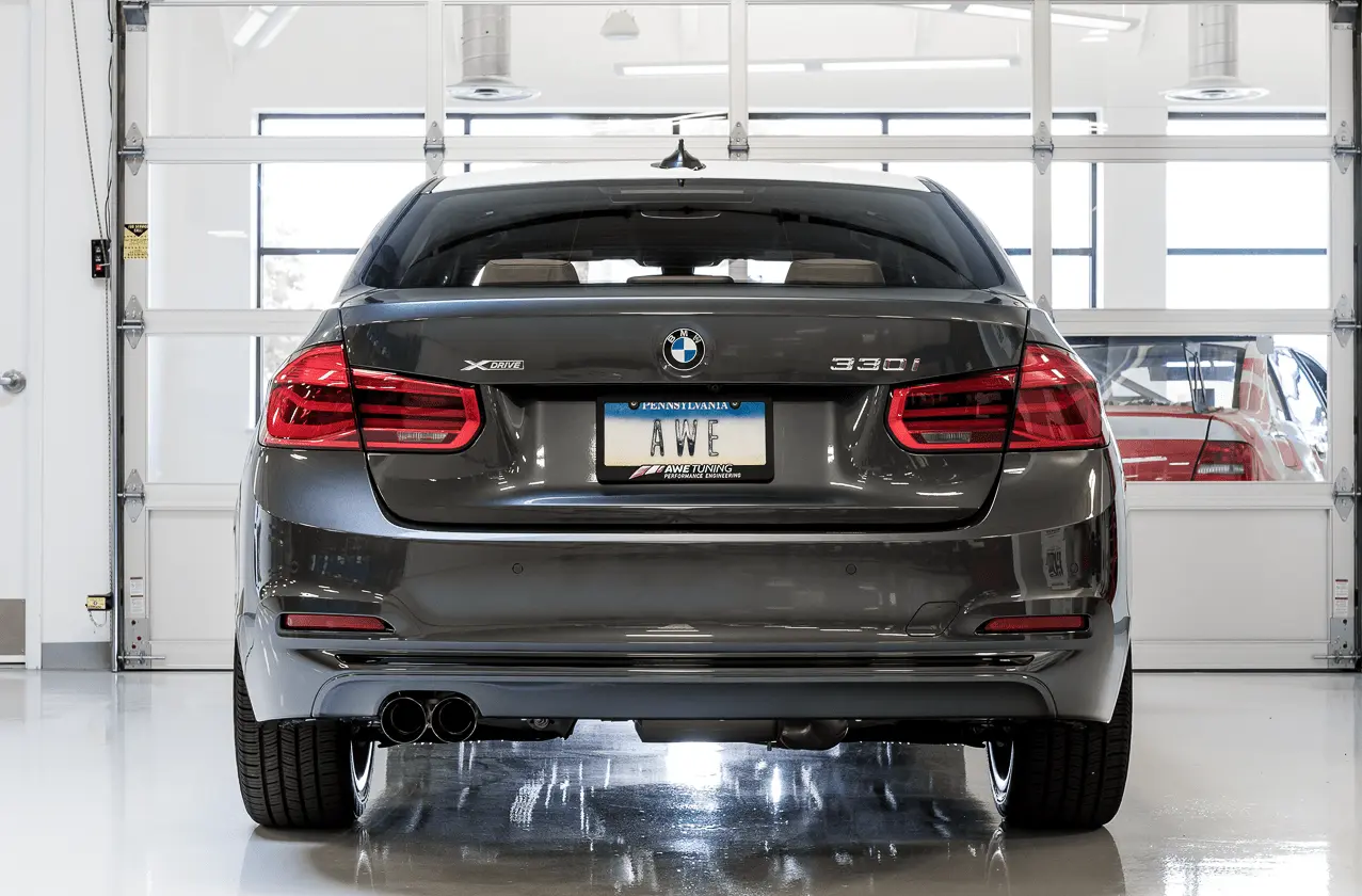 AWE BMW F3X 328i / 330i / 428i / 430i Touring Edition Axle-Back Exhaust Single Side - N20/N26/B48/B46 Engine 328i/330i/428i/430i (Single Side) / Chrome Silver (80mm) №4