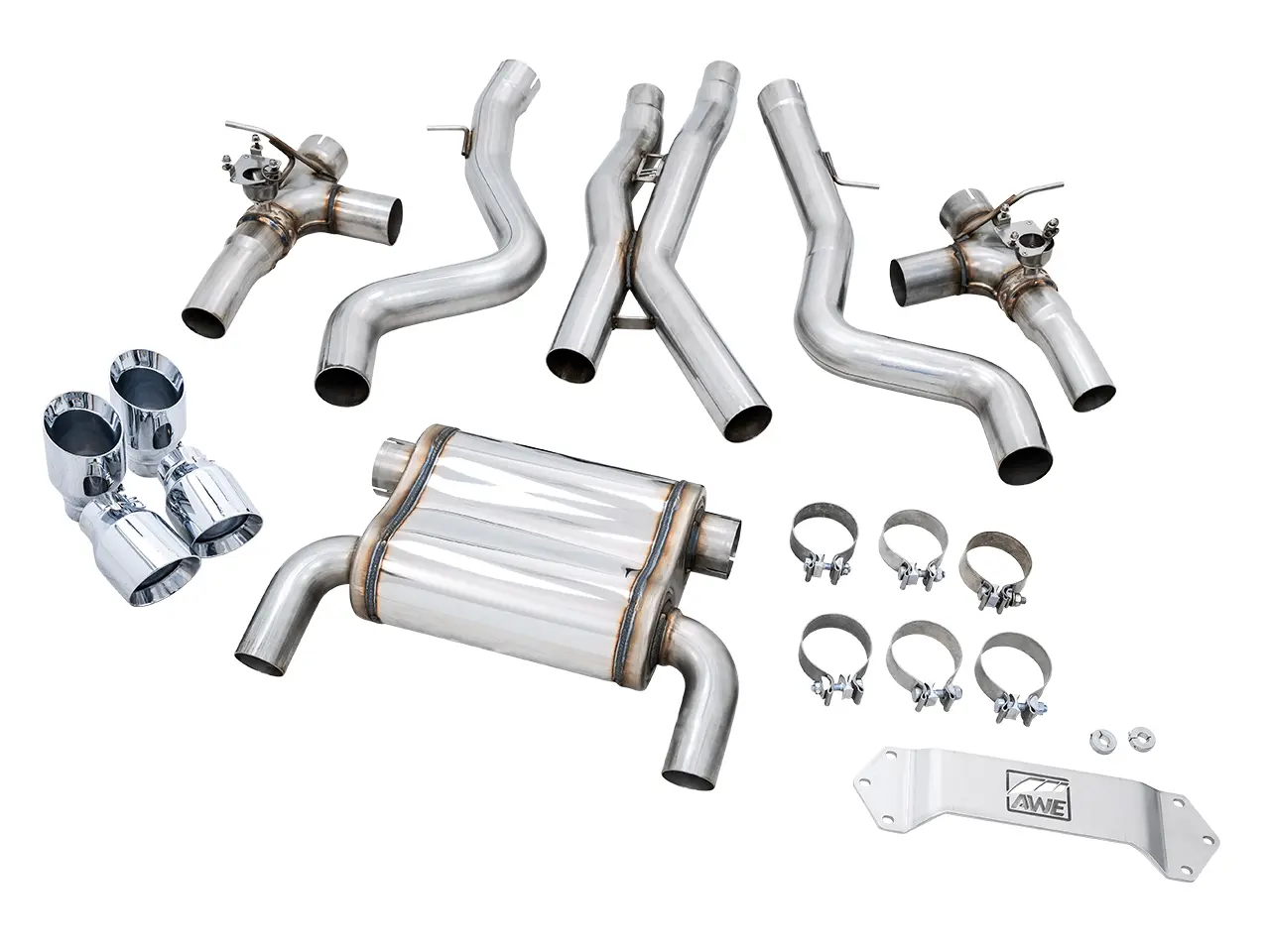 AWE Exhaust Suite for the BMW F8X M3/M4 - SwitchPath - Chrome Silver Tips