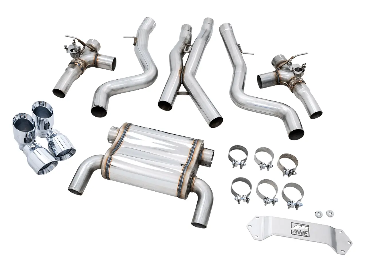 AWE Exhaust Suite for the BMW F8X M3/M4 - SwitchPath - Chrome Silver Tips №1