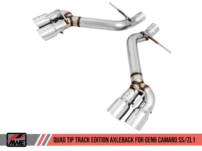 AWE AWE3020-42067 Tuning 16-19 Chevrolet Camaro SS Axle-Back Exhaust - Track Edition (Quad Chrome Silver Tips) №3