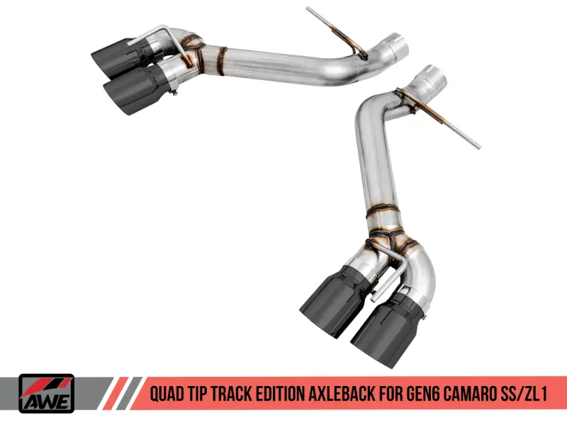 AWE AWE3020-43075 Tuning 16-19 Chevrolet Camaro SS Axle-Back Exhaust - Track Edition (Quad Diamond Black Tips)