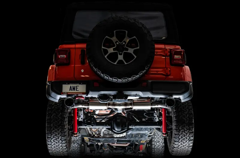 AWE AWE3015-32001 Tuning 2018+ Jeep Wrangler JL/JLU Tread Edition Axle-Back Dual Exhaust - Chrome Silver Tips №5