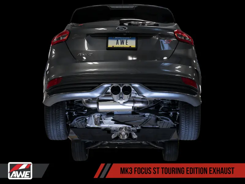 AWE AWE3015-32092 Tuning Ford Focus ST Touring Edition Cat-Back Exhaust - Non-Resonated - Chrome Silver Tips №1