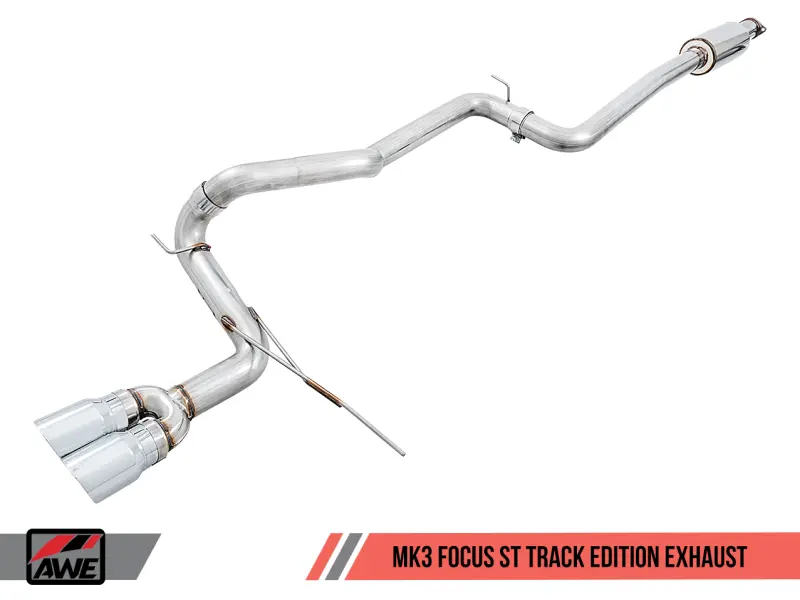 AWE AWE3020-32034 Tuning Ford Focus ST Track Edition Cat-Back Exhaust - Chrome Silver Tips