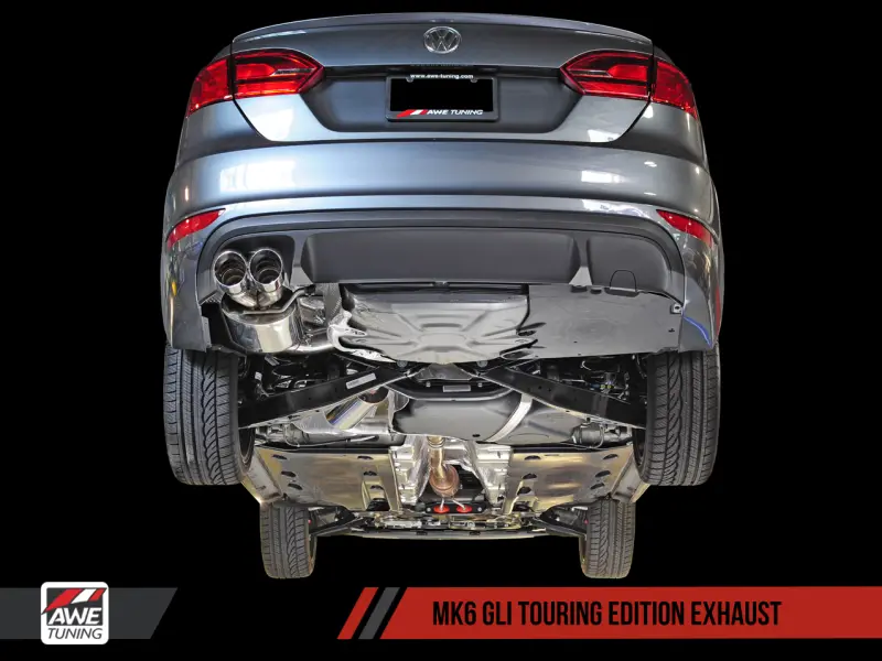 AWE AWE3015-23050 Tuning Mk6 GLI 2.0T - Mk6 Jetta 1.8T Touring Edition Exhaust - Diamond Black Tips №4