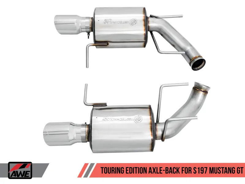 AWE AWE3015-32094 Tuning S197 Mustang GT Axle-Back Exhaust - Touring Edition (Chrome Silver Tips) №1