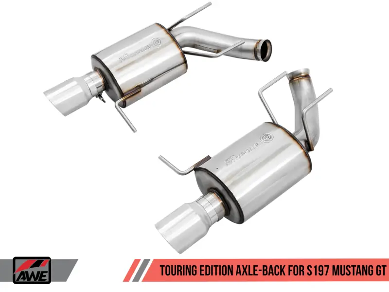 AWE AWE3015-32094 Tuning S197 Mustang GT Axle-Back Exhaust - Touring Edition (Chrome Silver Tips) №2