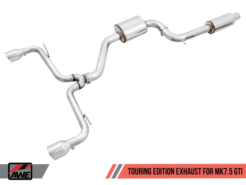 AWE AWE3015-32096 Tuning Volkswagen GTI MK7.5 2.0T Touring Edition Exhaust W/Chrome Silver Tips 102mm №2