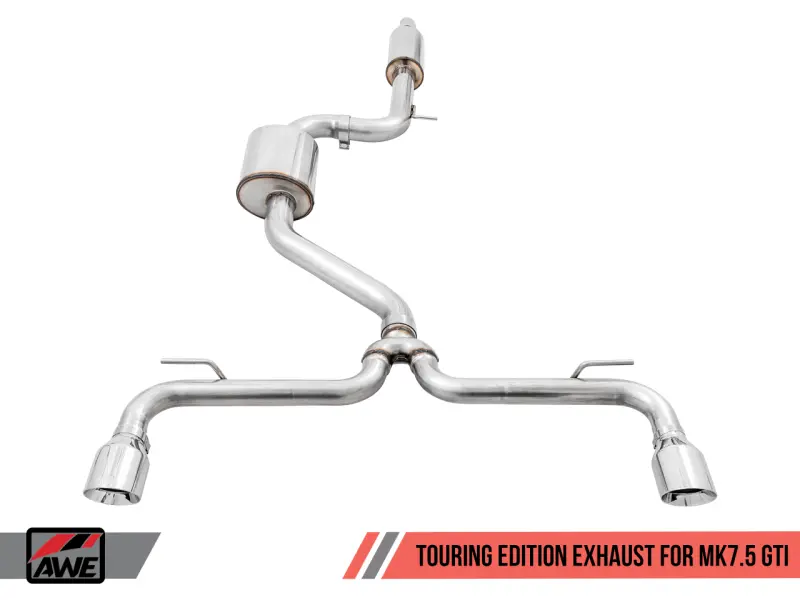 AWE AWE3015-32096 Tuning Volkswagen GTI MK7.5 2.0T Touring Edition Exhaust W/Chrome Silver Tips 102mm №5