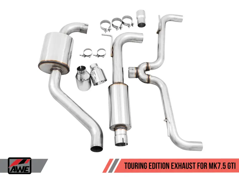 AWE AWE3015-32096 Tuning Volkswagen GTI MK7.5 2.0T Touring Edition Exhaust W/Chrome Silver Tips 102mm №6