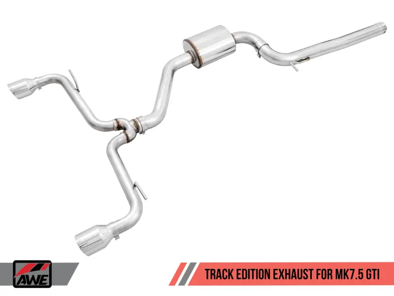 AWE AWE3020-32042 Tuning Volkswagen GTI MK7.5 2.0T Track Edition Exhaust W/Chrome Silver Tips 102mm №9