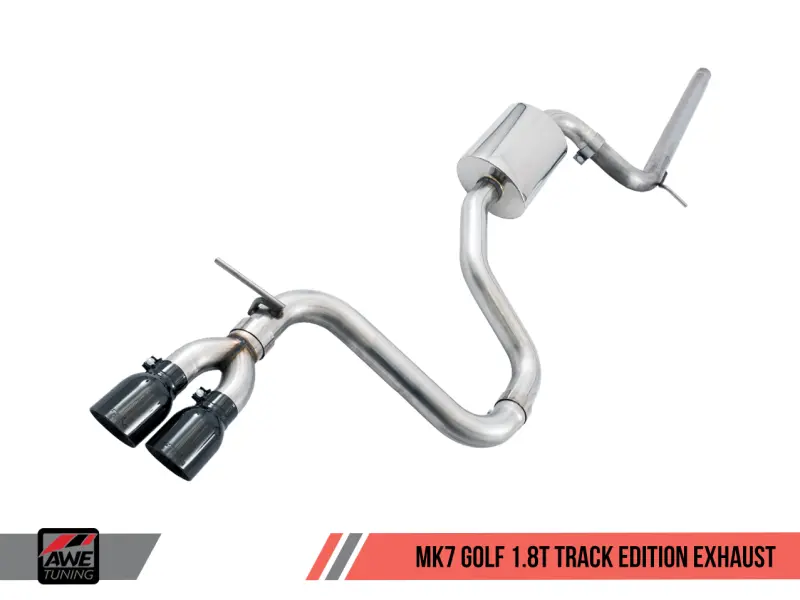 AWE AWE3020-22020 Tuning VW MK7 Golf 1.8T Track Edition Exhaust W/Chrome Silver Tips (90mm) №5