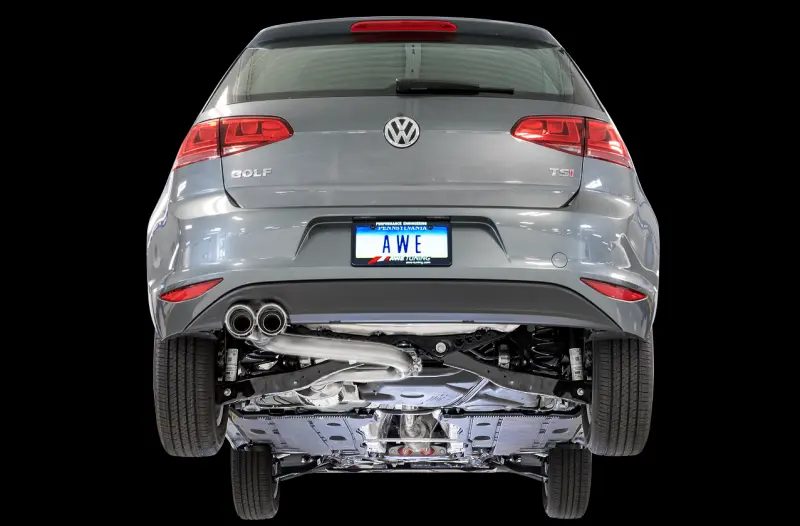 AWE AWE3020-22020 Tuning VW MK7 Golf 1.8T Track Edition Exhaust W/Chrome Silver Tips (90mm) №6