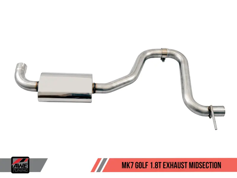 AWE AWE3020-22020 Tuning VW MK7 Golf 1.8T Track Edition Exhaust W/Chrome Silver Tips (90mm) №9