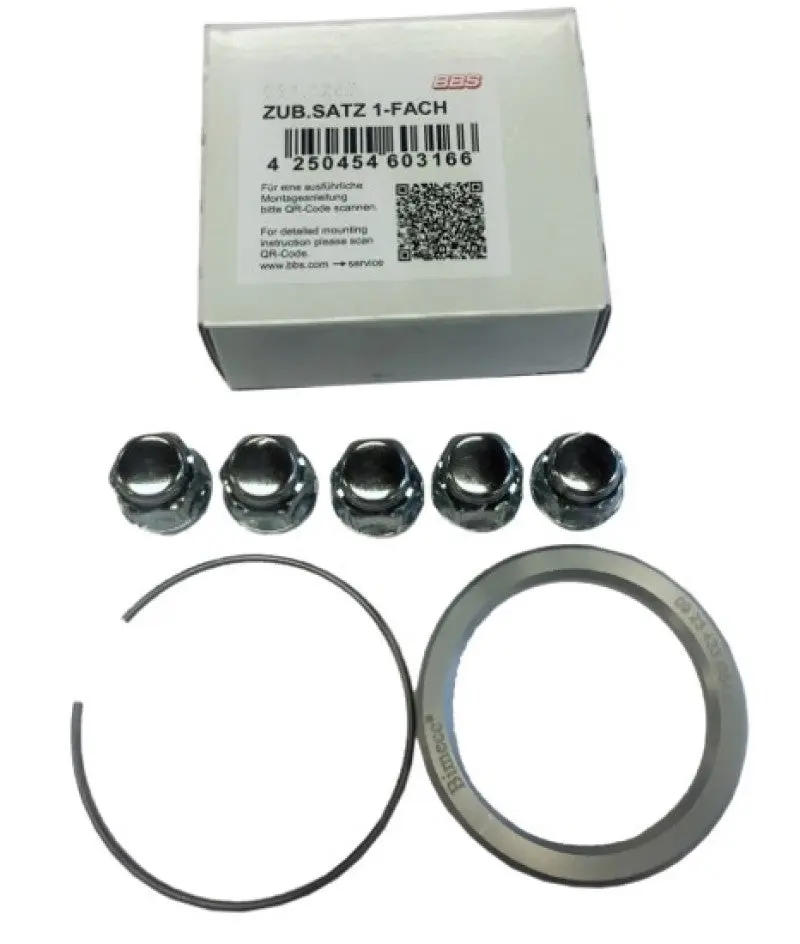 BBS BBS09.30.085 PFS KIT - Camaro/Corvette - Includes 82mm OD - 66.9mm ID Ring / 82mm Clip / Lug Nuts