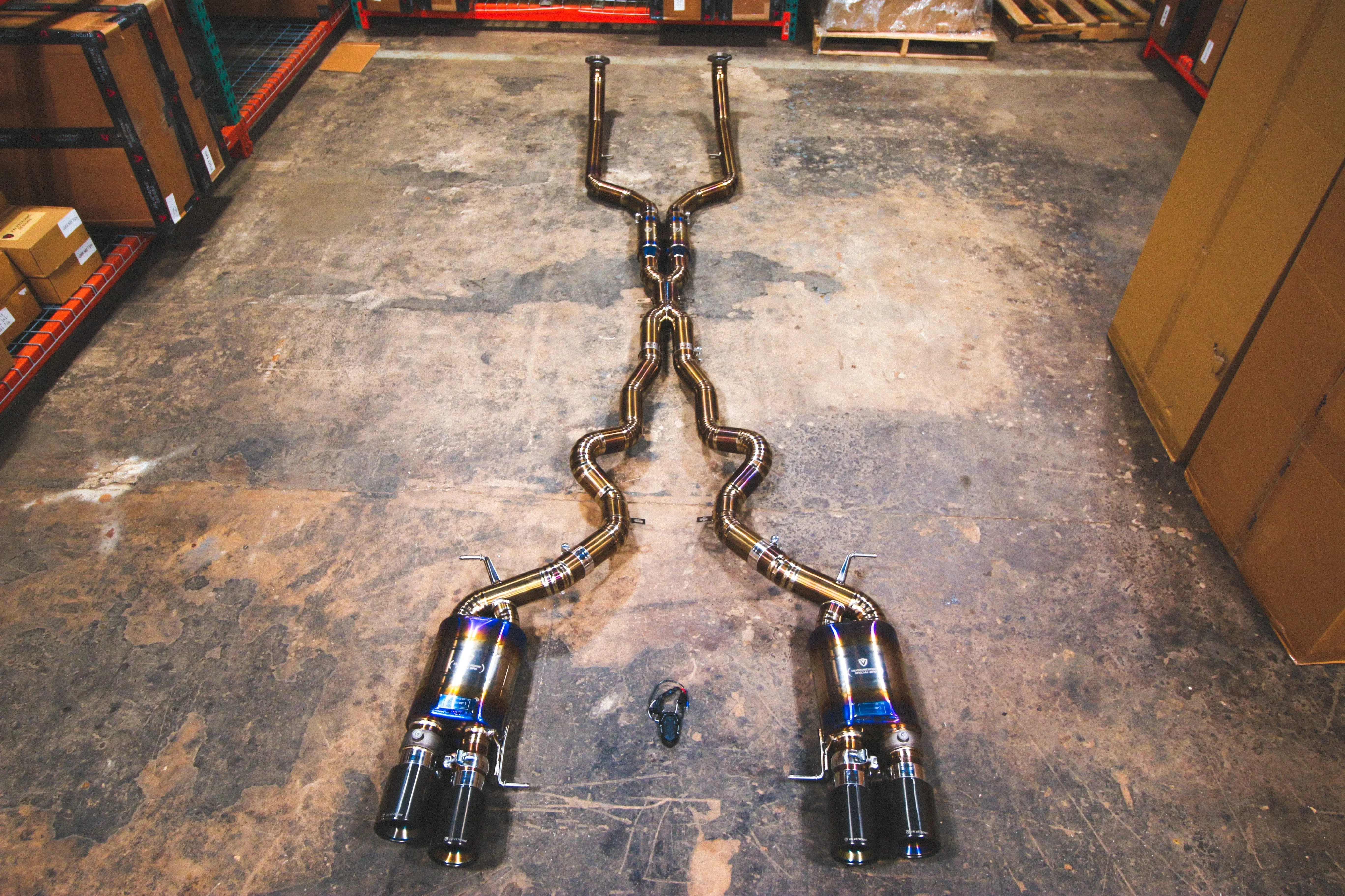 BMW F10 M5 / F12 M6 / F06 M6 Valved Sport Exhaust System - Burnt Gold - Titanium Grade 5 / SPORT CATBACK SYSTEM ONLY / (4) Burnt