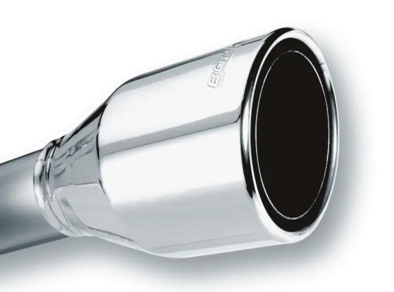 Borla BOR20247 2.5in Inlet 4.5in Round Rolled Angle Cut Phantom X 7.75in Long Embossed Universal Exhaust Tips №1