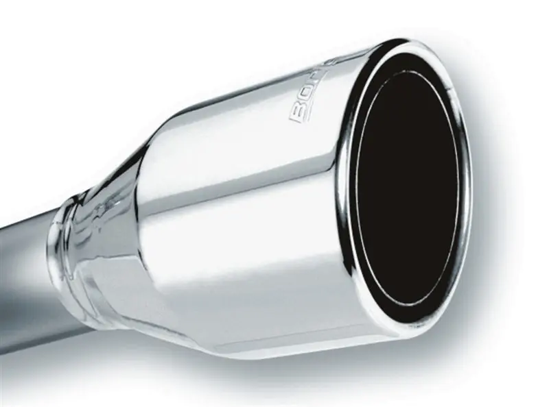 Borla BOR20247 2.5in Inlet 4.5in Round Rolled Angle Cut Phantom X 7.75in Long Embossed Universal Exhaust Tips №2