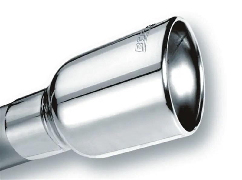 Borla BOR20155 Universal Polished Tip Single Oval Rolled Angle-Cut W/Clamp (Inlet 2 1/2in. Outlet 4 1/4 X 3 1 №2