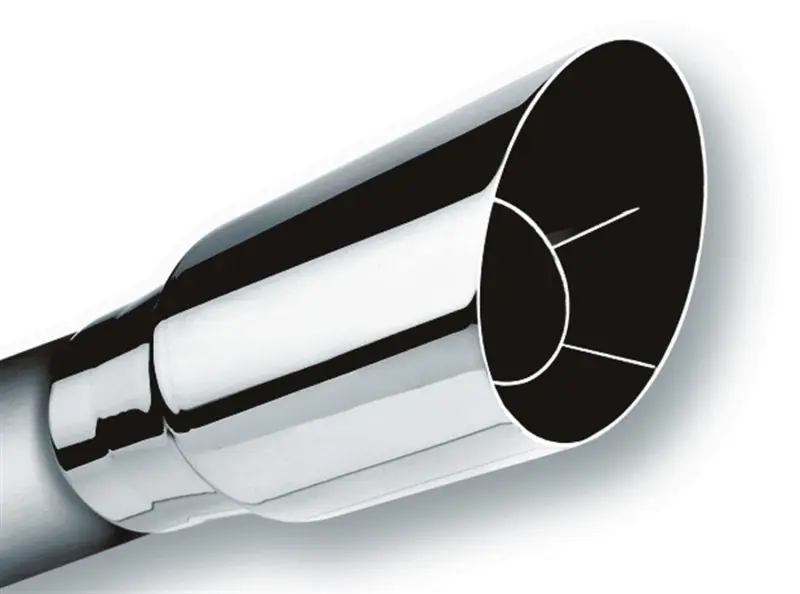 Borla BOR20120 Universal Polished Tip Single Round Angle-Cut (Inlet 2 1/2in. Outlet 3 1/2in) *NO Returns* №1