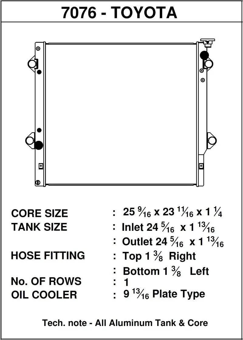 CSF CSF7076 06-14 Toyota FJ Cruiser 4.0L / 03-09 Toyota 4Runner 4.0L / 2010 Toyota 4Runner 2.7L Radiator