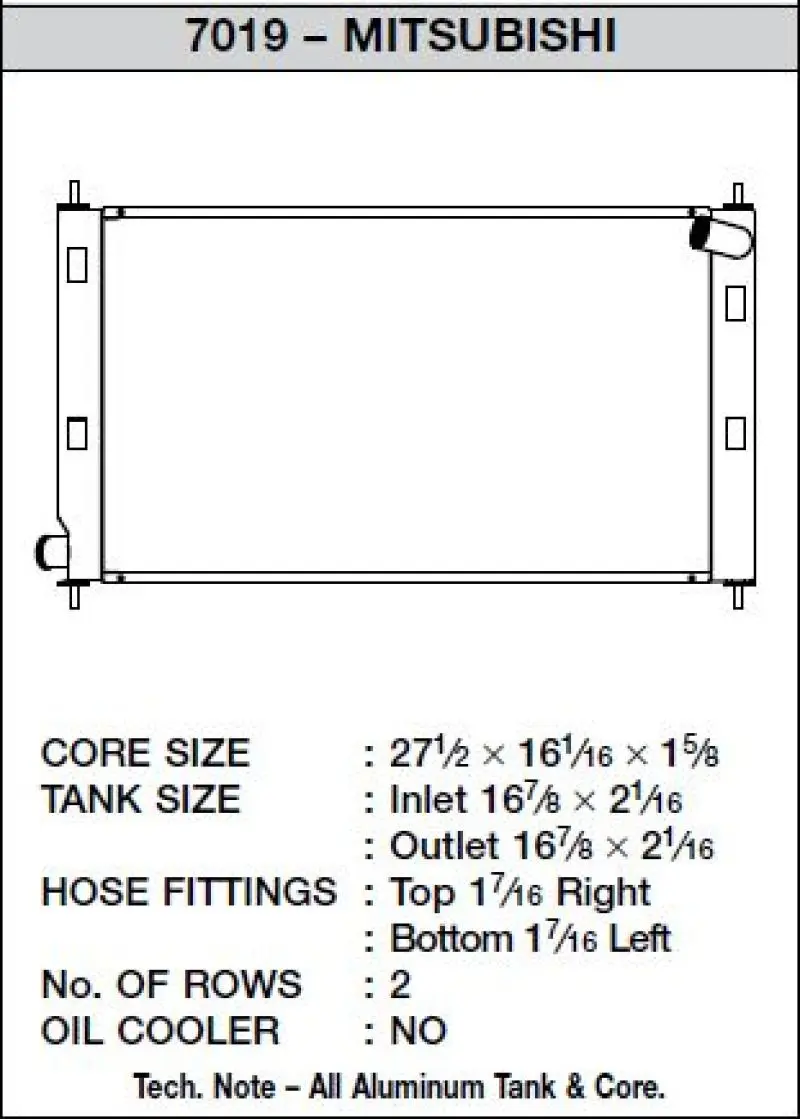 CSF CSF7019 08-15 Mitsubishi Lancer Evo X Radiator