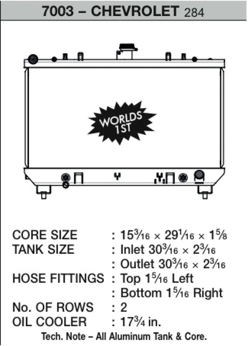 CSF CSF7003 10-12 Chevrolet Camaro V8 Radiator №5