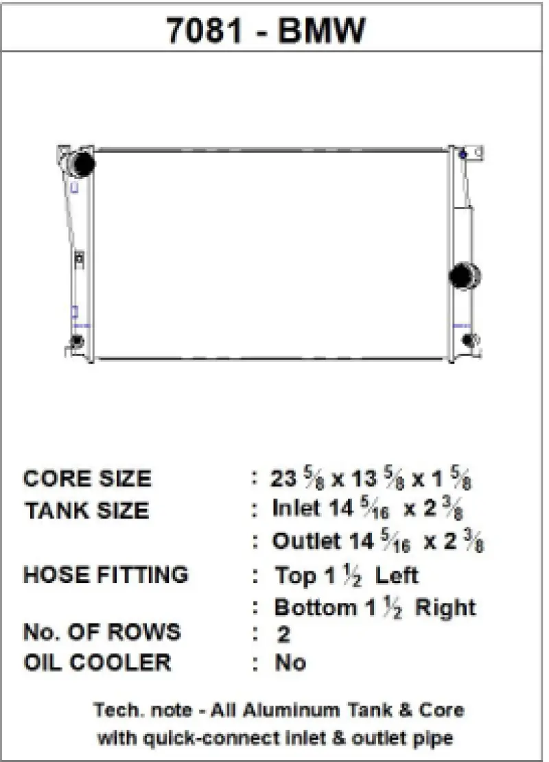 CSF BMW 2 Seires (F22/F23) / BMW 3 Series (F30/F31/F34) / BMW 4 Series (F32/F33/F36) A/T Radiators №2